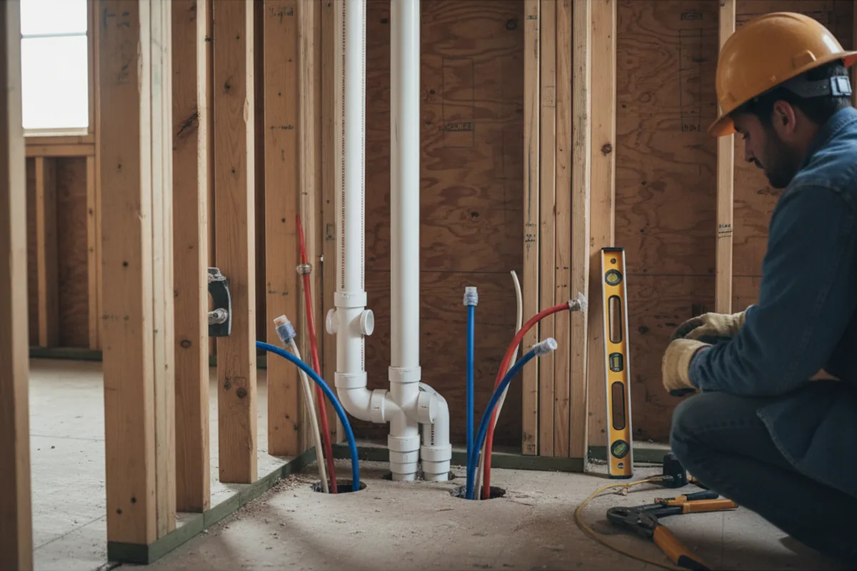 Drain and supply rough-in during Leak Detection in Garibaldi